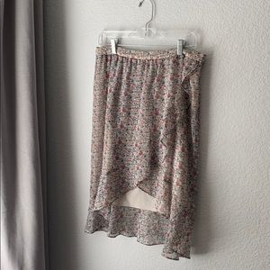 Madewell floral wrap skirt